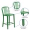 Merrick Lane Santorini Galvanized Steel Indoor/Outdoor Counter Bar Stool With Slatted Back And Powder Coated Finish